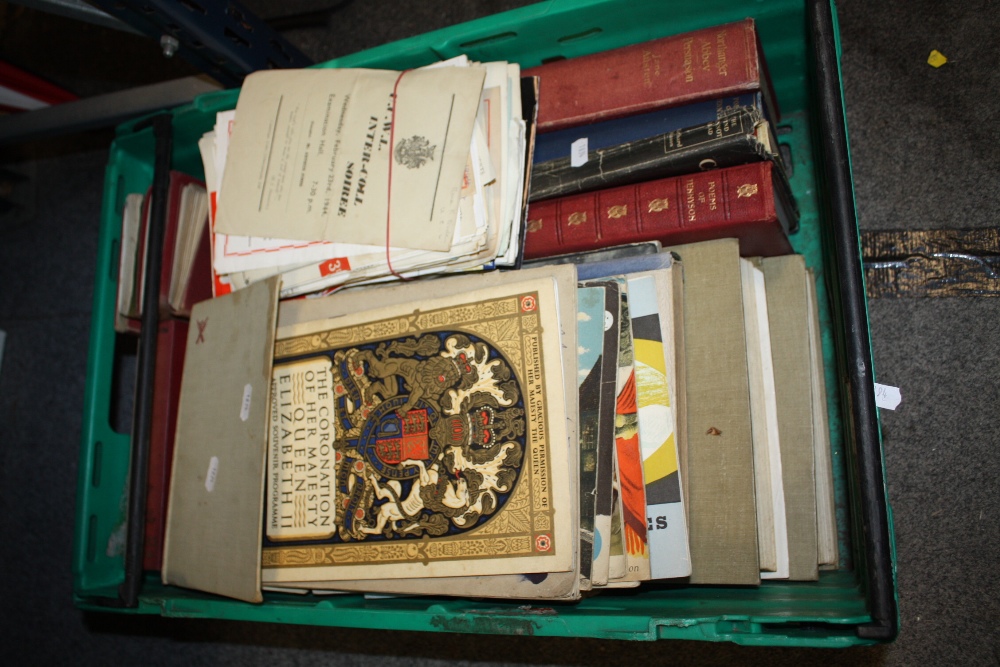 A BOX OF VINTAGE BOOKS AND EPHEMERA