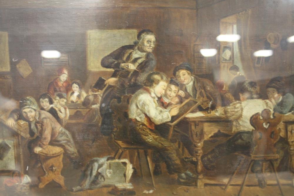 A.M.K. (XIX). Classroom interior with teacher and numerous pupils, signed with initials lower - Image 3 of 4