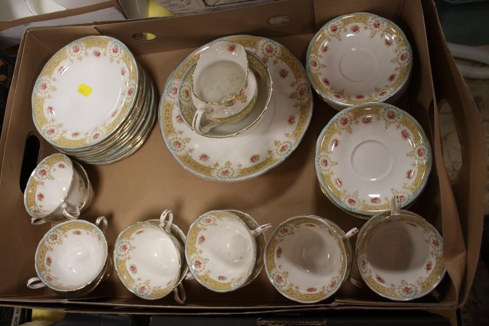 A TRAY OF FLORAL ROTHSAY HEATHCOTE CHINA