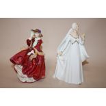 TWO ROYAL DOULTON FIGURES BRIDE HN2873 AND TOP O THE HILL HN1834
