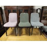 A HARLEQUIN SET OF 3 MODERN 'MACAN' DINING CHAIRS