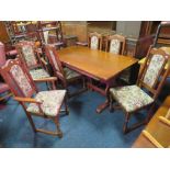 AN 'OLD CHARM' OAK DINING TABLE AND 6 CHAIRS