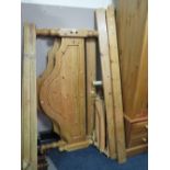 A HONEY PINE KING SIZE BED FRAME W-164 CM