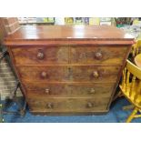 A VICTORIAN MAHOGANY FIVE DRAWER CHEST OF DRAWERS