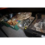 A LARGE QUANTITY OF ASSORTED SUNDRIES TO INCLUDE CUT GLASS, TOYS AND PICTURE FRAMES