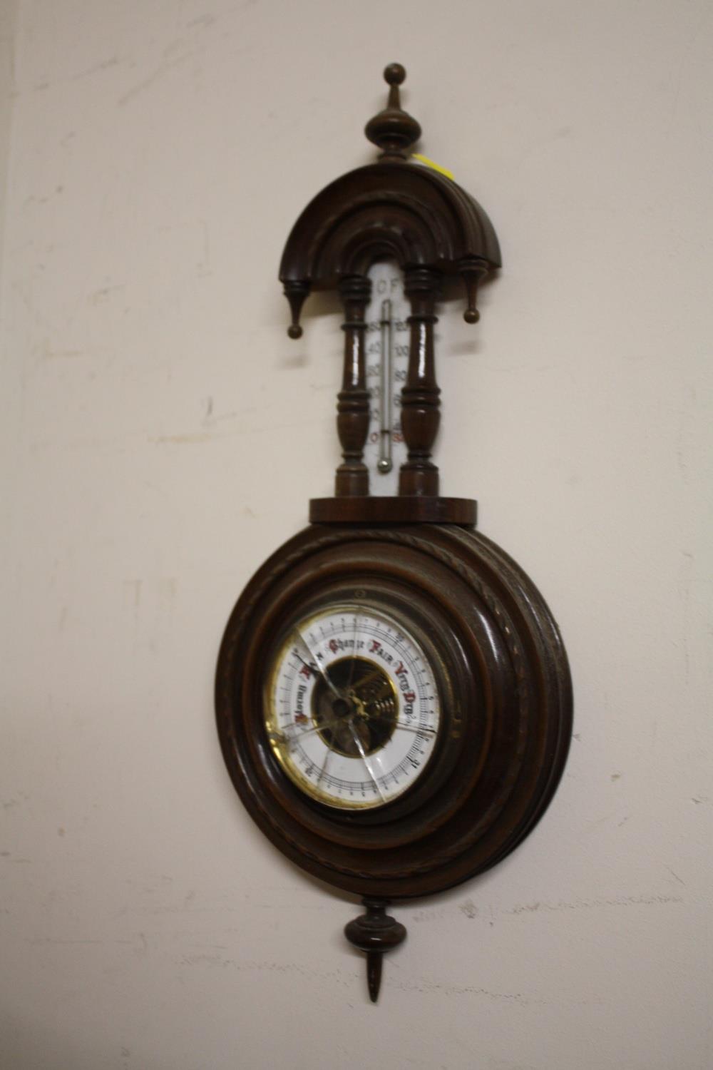 THREE ANTIQUE WALL BAROMETERS, A/F - Image 3 of 4