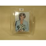 A WATERFORD CRYSTAL EASEL BACK PICTURE FRAME, REBATE SIZE 18 X 13 CM