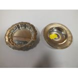 TWO SMALL HALLMARKED SILVER DISHES, DIAMETER 8.5 CM AND 9 CM