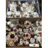 TWO TRAYS OF ROYAL ALBERT OLD COUNTRY ROSES CERAMICS TO INCLUDE A SECTIONAL DISH, VASES, FLORAL