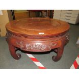 A CHINESE STYLE CIRCULAR LOW COFFEE TABLE H-36 CM DIA. 82 CM
