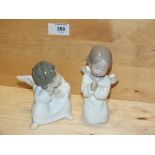 TWO LLADRO CHERUB FIGURES, ONE WITH MODEL NUMBER 4539 AND THE OTHER WITHOUT MODEL NUMBER