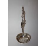 AN ART NOUVEAU STYLE HALLMARKED SILVER SIFTER SPOON