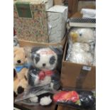 A COLLECTION OF BOXED DOLLS, SOFT TOYS ETC.