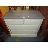 A PAINTED FOUR DRAWER CHEST W-91 CM