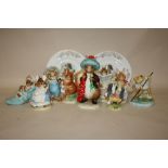 A COLLECTION OF BORDER FINE ARTS BEATRIX POTTER FIGURES TO INCLUDE A MATT FINISH EXAMPLE, TOGETHER
