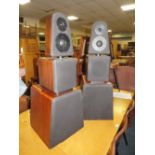 A PAIR OF UNUSUAL RETRO THREE STAGE SPEAKERS H-96 CM (2)