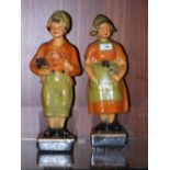 A PAIR OF 19TH CENTURY STYLE CHALK FIGURES