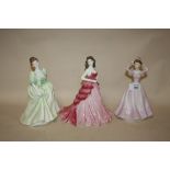 TWO COALPORT FIGURES, RUBY ANNIVERSARY AND LADIES OF FASHION, TOGETHER WITH A ROYAL GRAFTON JOANNE