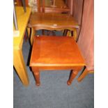 AN EDWARDIAN MAHOGANY OCCASIONAL TABLE AND A MODERN EXAMPLE (2)