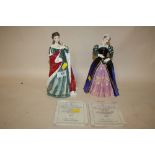 TWO ROYAL DOULTON QUEENS OF THE REALM FIGURES, QUEEN ANNE HN3141 AND MARY QUEEN OF SCOTS HN3142