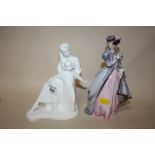 A ROYAL WORCESTER MASQUERADE HAYLEY FIGURE TOGETHER WITH A ROYAL DOULTON IMAGES MOTHER AND