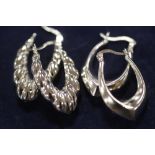 TWO PAIRS OF SILVER / 925 EARRINGS - APPROX 8.5G