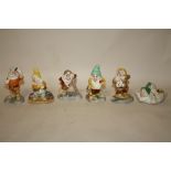 SIX ROYAL DOULTON DISNEY SHOWCASE COLLECTION SNOW WHITE AND THE SEVEN DWARVES FIGURES