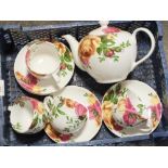 A MODERN ROYAL ALBERT COUNTRY ROSE PART TEA SET