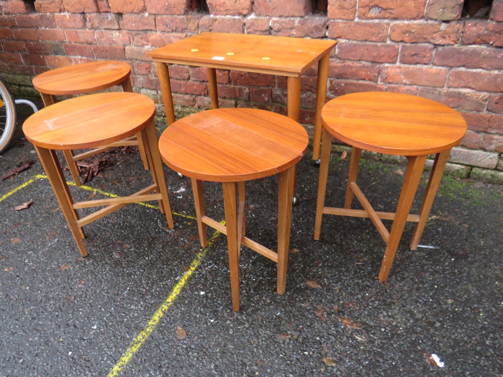 A RETRO TEAK NEST OF TABLES - Image 4 of 5