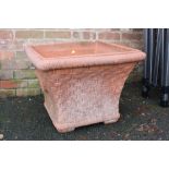 A LARGE TERRACOTTA PLANTER WITH BASKET EFFECT - MADE IN ITALY 66 X 66 X 50 CM