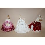 TWO ROYAL DOULTON LADY FIGURES, VICTORIA HN2471 AND GAIL HN2937 TOGETHER WITH A COALPORT LADIES OF