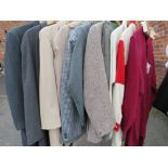 A QUANTITY OF GENTS VINTAGE CLOTHING, comprising a Burton Tailored wool / mink overcoat - 44",