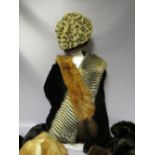 A COLLECTION OF VINTAGE FUR AND FAUX FUR HATS, COLLARS AND STOLES ETC (14)