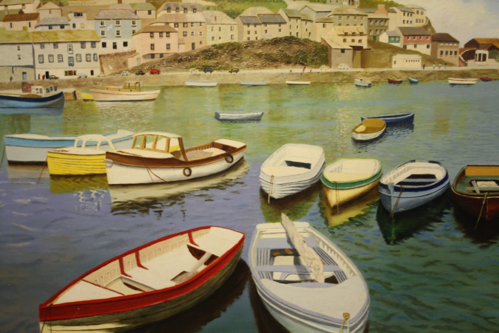 A COLLECTION OF UNFRAMED OIL ON BOARD PAINTINGS OF HARBOUR SCENES, SOME SIGNED N K DAY - Image 7 of 8