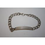 A STERLING SILVER I.D. BRACELET