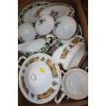 A TRAY OF ROYAL ALBERT NOTTY PINE AND IVY LEA CHINA