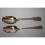 TWO HALLMARKED SILVER TABLE SPOONS