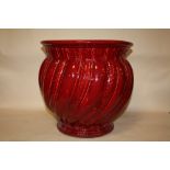 A LARGE RED CERAMIC MINTON JARDINIERE