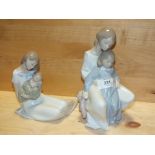 TWO NAO FIGURES OF WOMEN AND CHILDREN, MODEL NUMBERS 1446 AND 1429