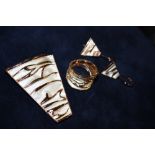 A MODERN SILVER ROSE GILT PENDANT, RING AND EARRINGS SET - APPROX 17.5G