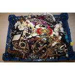 A TRAY OF COSTUME JEWELLERY