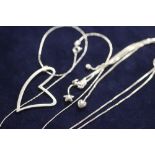 TWO MODERN SILVER / 925 NECKLACES - APPROX 9.8G