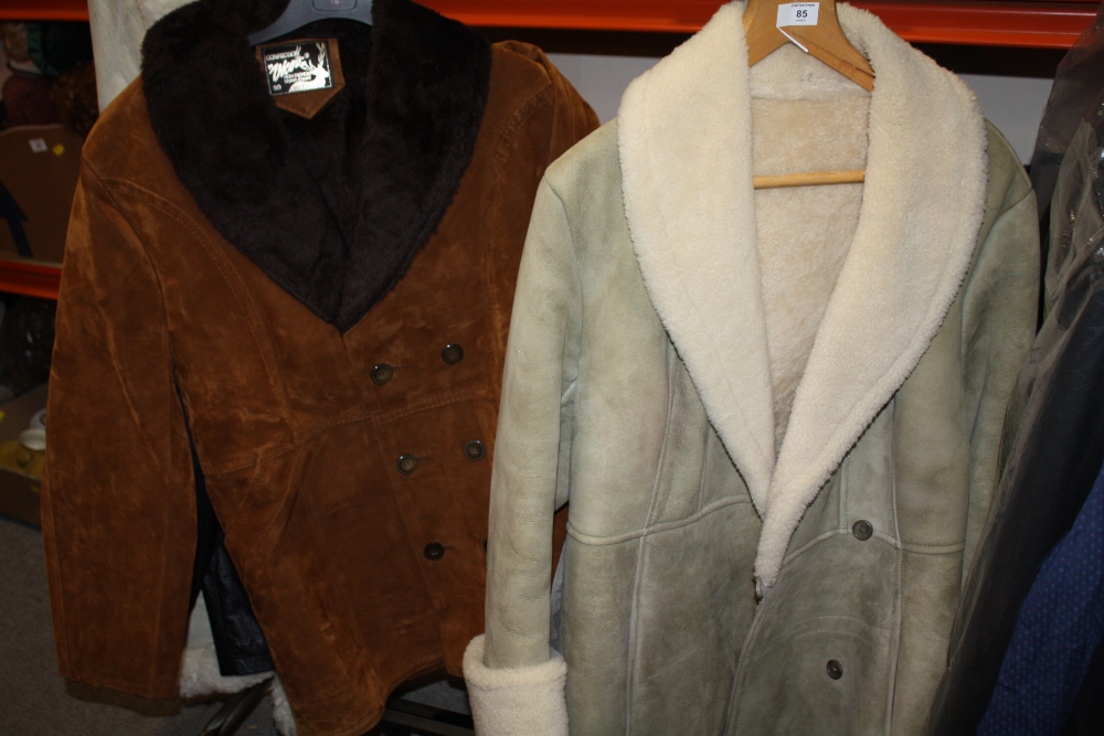 THREE VINTAGE FUR COATS TOGETHER WITH A MILAN LEATHER EXAMPLE (4)