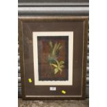 A FRAMED AND GLAZED WATERCOLOUR OF FLOWERS BY LESLIE MILLER (STAFFORDSHIRE ARTIST) SIZE 28 CM X 19