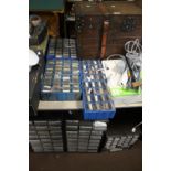 A QUANTITY OF WORKSHOP DRAWERS CONTAINING SCREWS, WASHERS ETC.