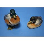 TWO SMALL MODELS OF DUCKS SIGNED "ELLI MALEVOLTI"