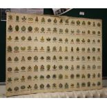 CIGARETTE CARDS - TERRITORIAL ARMY BADGES, a full set of 128 uncut cigarette silks mounted on card