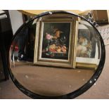 A CIRCULAR FRAMED MIRROR DIAMETER 80 CM