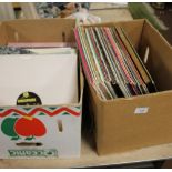 TWO BOXES OF LP RECORDS, MAINLY EASY LISTENING AND POP MUSIC TO INCLUDE BEATLES, ELTON JOHN. GENE