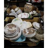 TWO TRAYS OF CHINA TO INCLUDE ROYAL DOULTON, ROYAL WORCESTER, ETC.